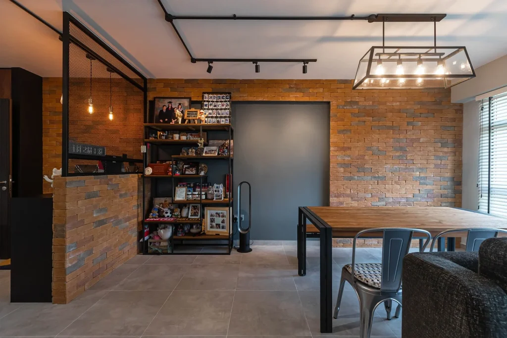 Textured statement wall interior design idea