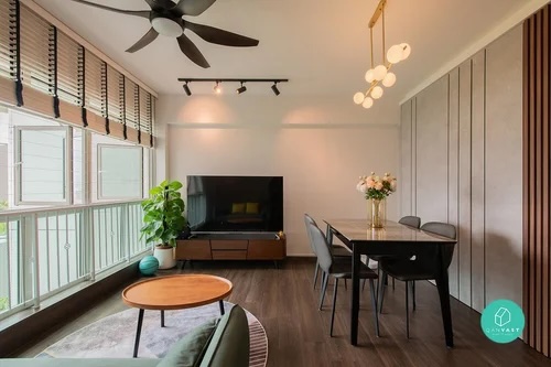 Layered lighting in living room renovation idea